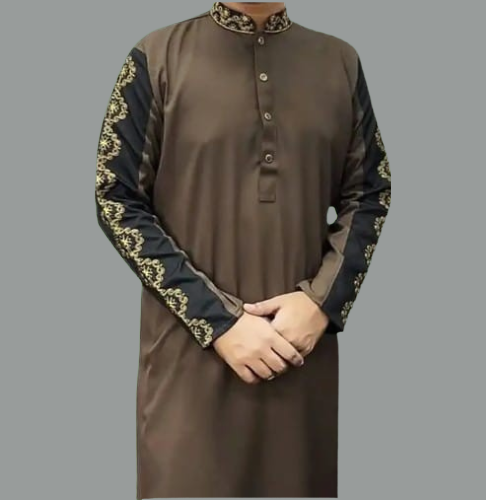 Embroidery sleeve Contrast Punjabi-4